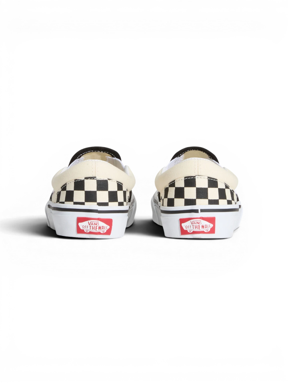 Chaussures de skateboard Vans Classic Slip-On (Checkerboard) Black/Wht, vue de derrière