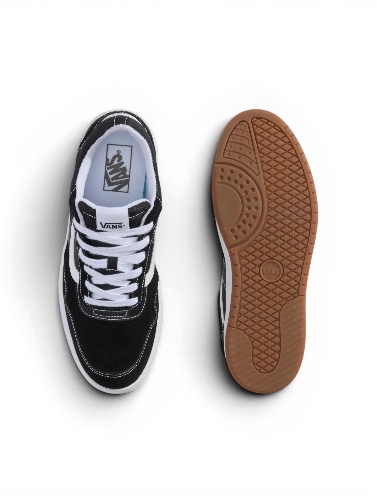 Chaussures de skateboard Vans Cruze 3.0 Black/White, vue de dessus/dessous