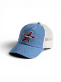 Casquettes Vans Marked Jockey Trucker Stonewash/Blue, vue 3/4 avant