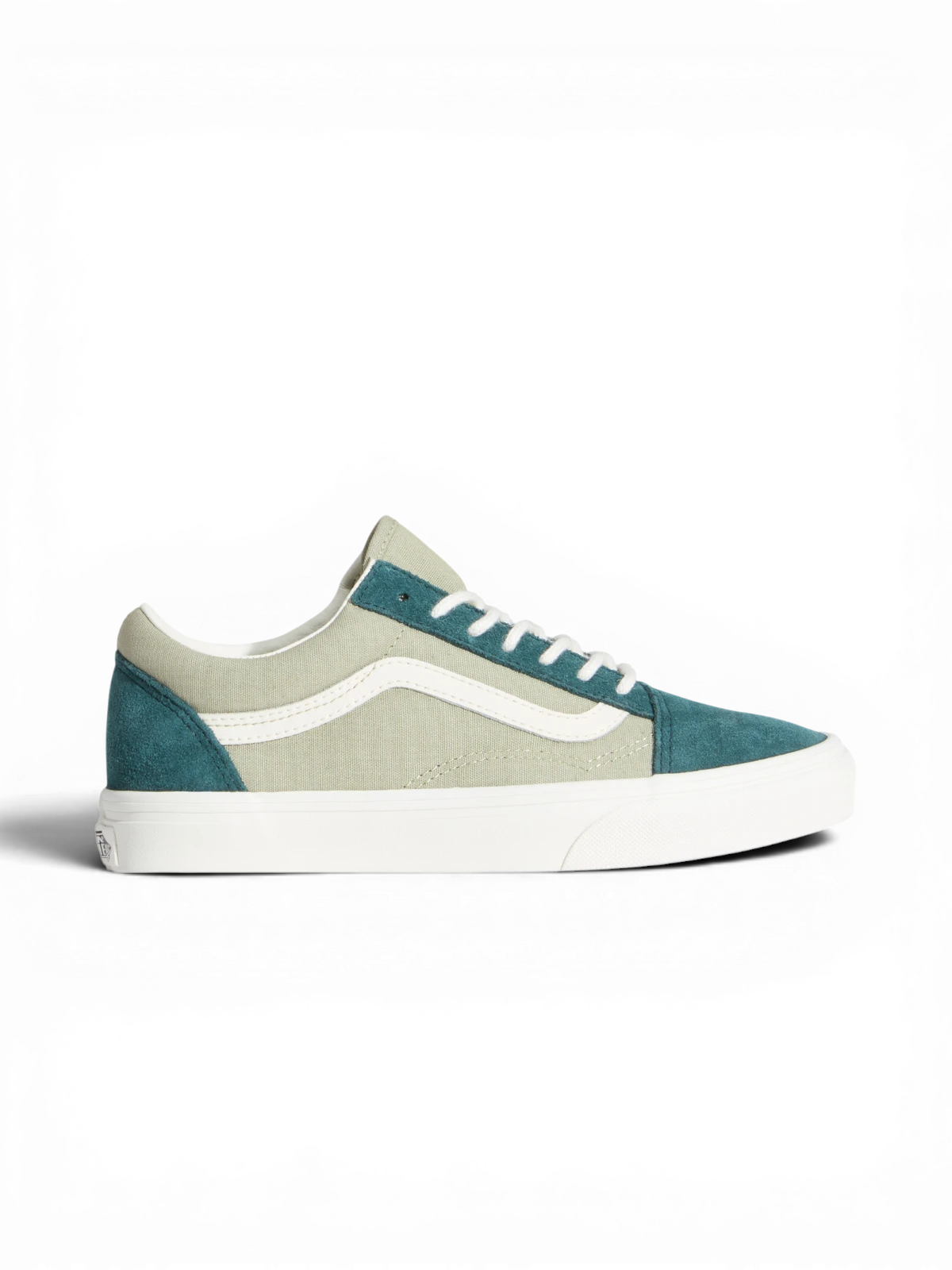 Chaussures de skateboard Vans Old Skool Pink/Green, vue de coté