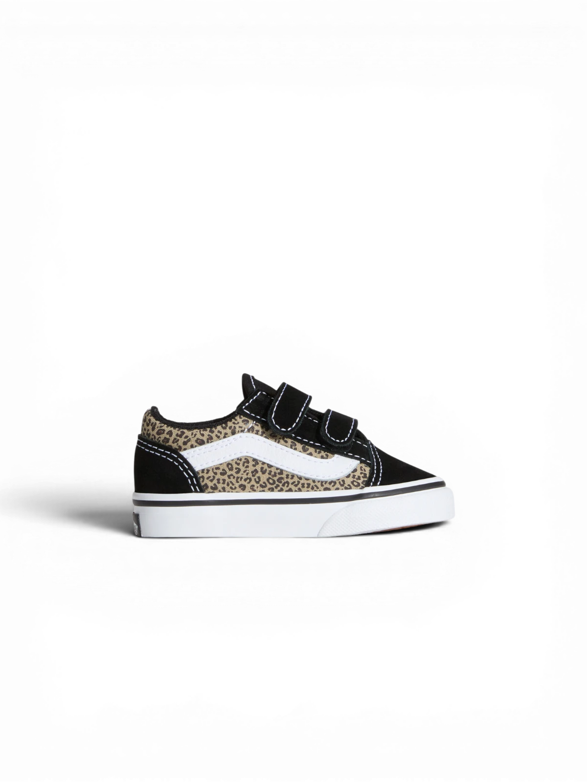 Chaussures de skateboard Vans Old Skool V Black/Leopard, vue de coté
