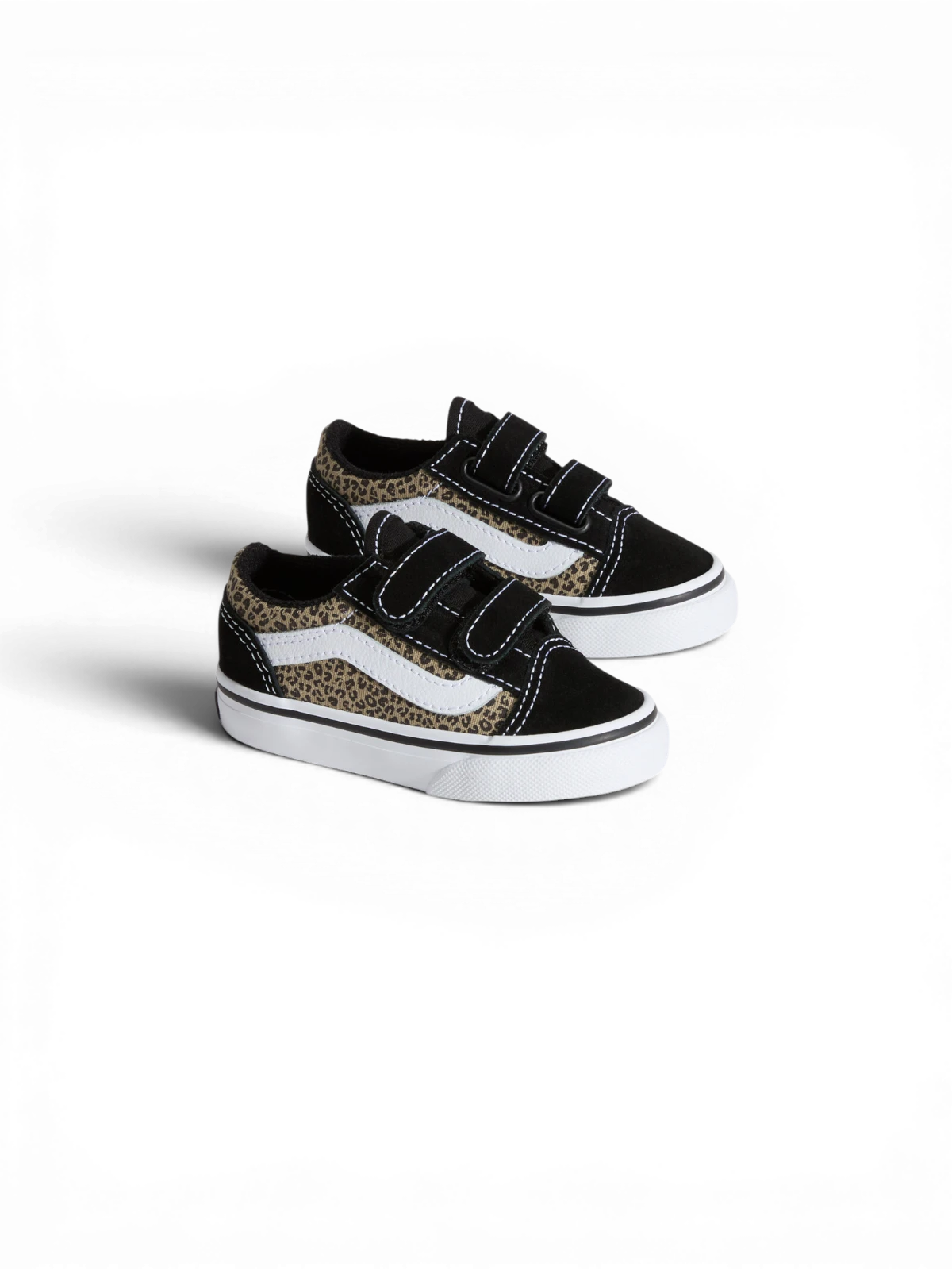 Chaussures de skateboard Vans Old Skool V Black/Leopard, vue de 3/4
