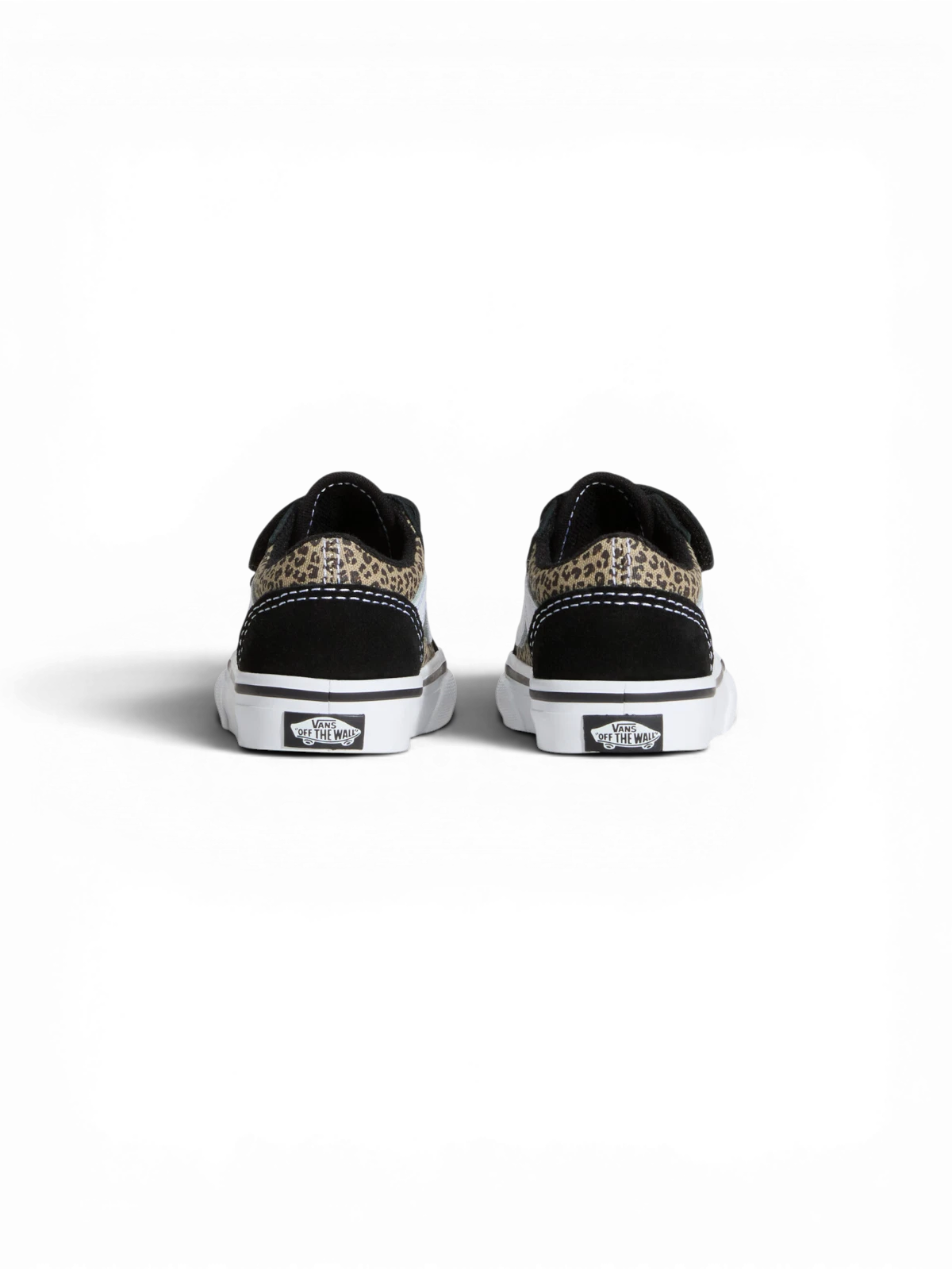 Chaussures de skateboard Vans Old Skool V Black/Leopard, vue de derrière