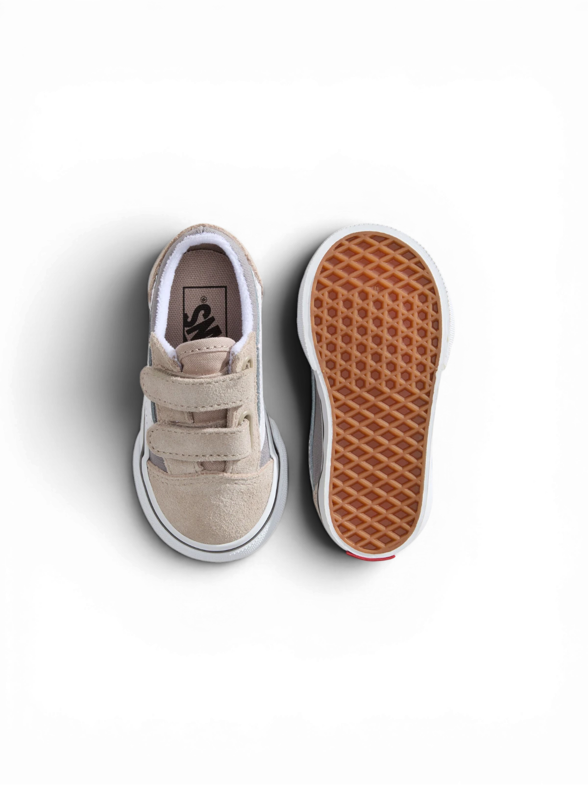 Chaussures de skateboard Vans Old Skool V Frost Gray, vue de dessus/dessous