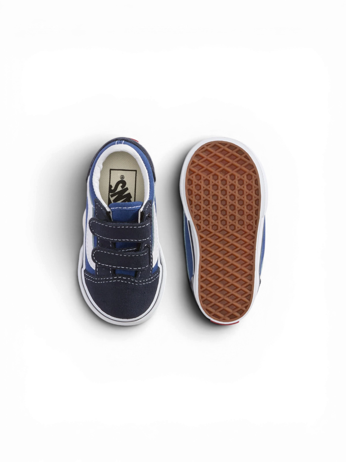 Chaussures de skateboard Vans Old Skool V Navy, vue de dessus/dessous