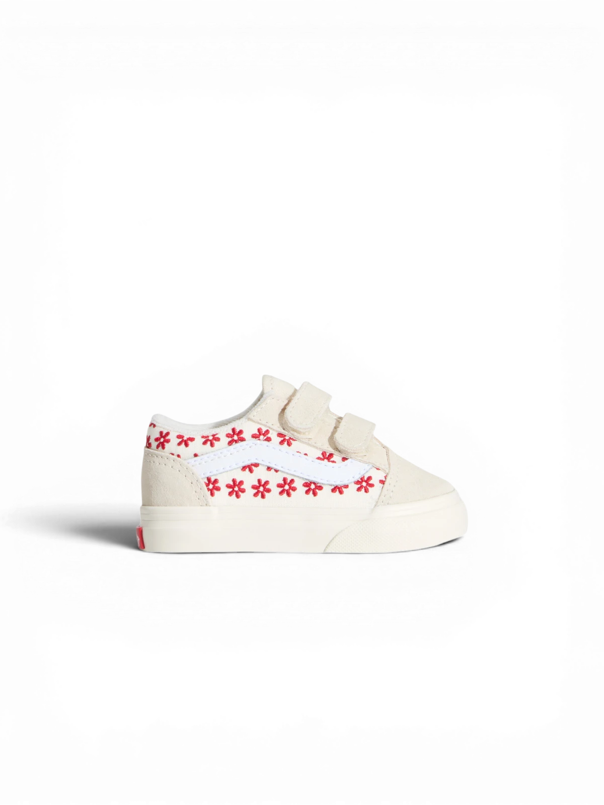 Chaussures de skateboard Vans Old Skool V Racing Red, vue de coté