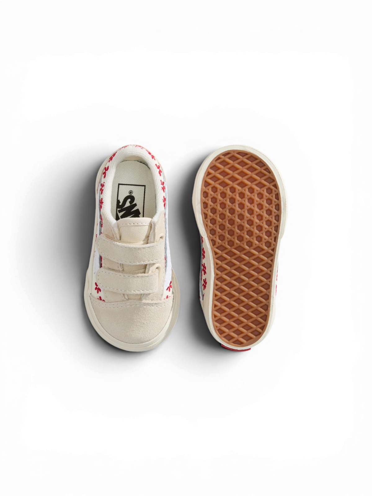 Chaussures de skateboard Vans Old Skool V Racing Red, vue de dessus/dessous