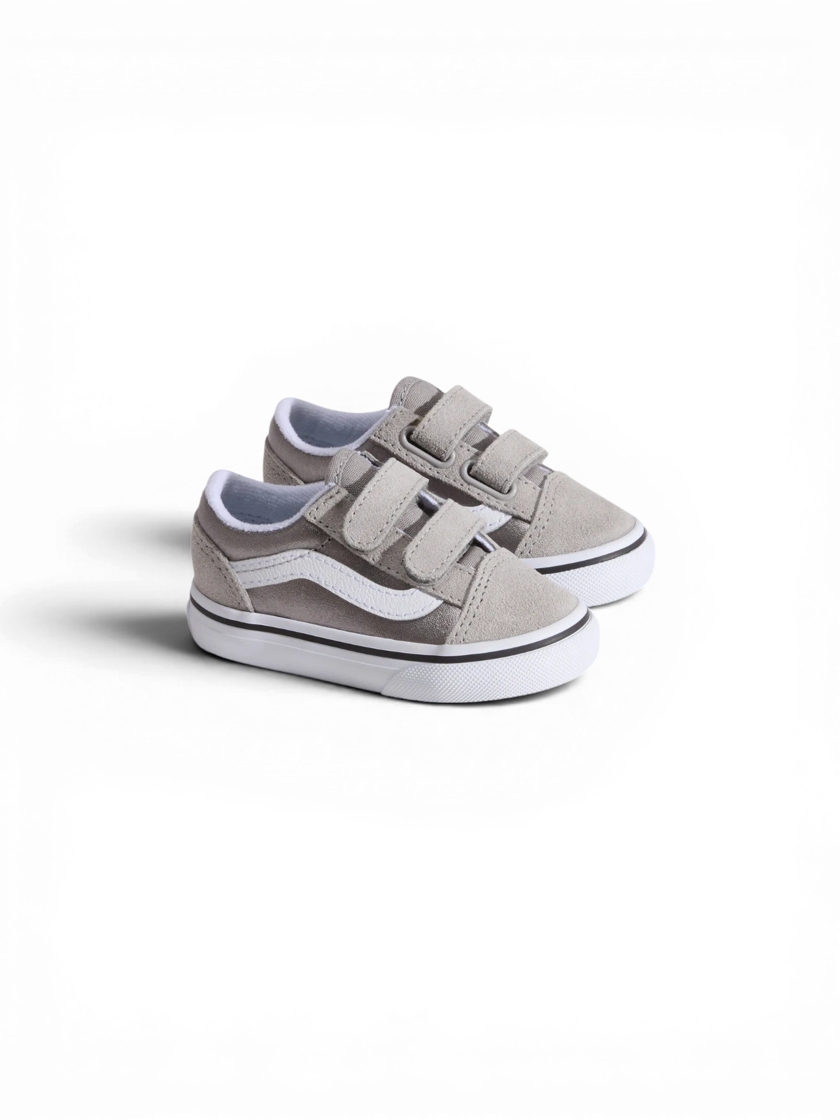 Chaussures de skateboard Vans Old Skool V Silver, vue de 3/4