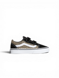 Chaussures de skateboard Vans Old Skool V Black/Leopard, vue de coté