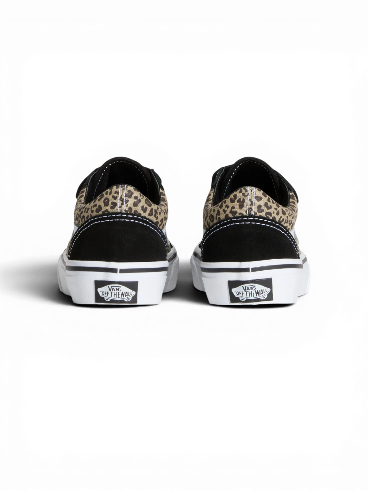 Chaussures de skateboard Vans Old Skool V Black/Leopard, vue de derrière