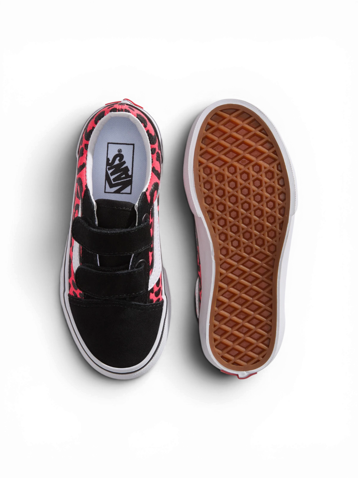 Chaussures de skateboard Vans Old Skool V Diva Pink, vue de dessus/dessous