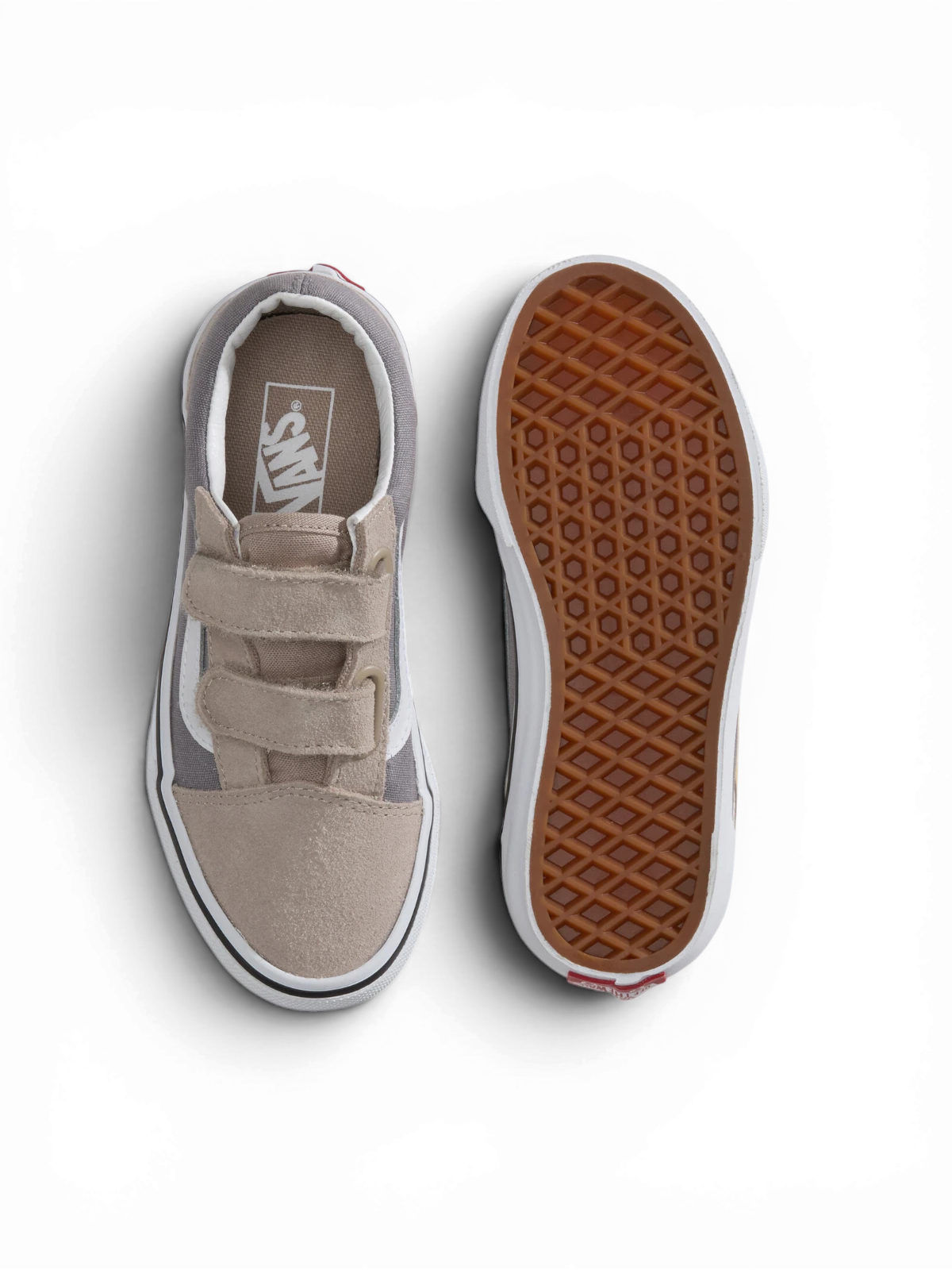 Chaussures de skateboard Vans Old Skool V Frost Gray, vue de dessus/dessous