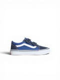 Chaussures de skateboard Vans Old Skool V Navy/True White, vue de coté