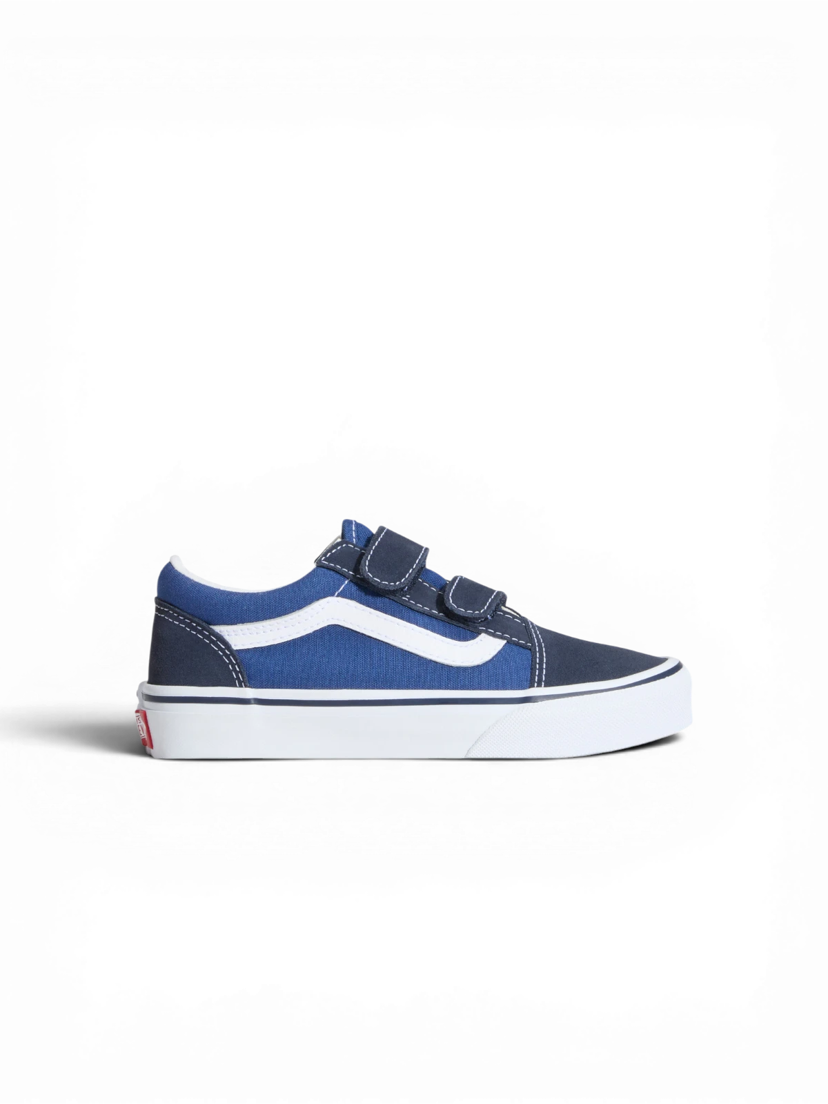 Chaussures de skateboard Vans Old Skool V Navy/True White, vue de coté