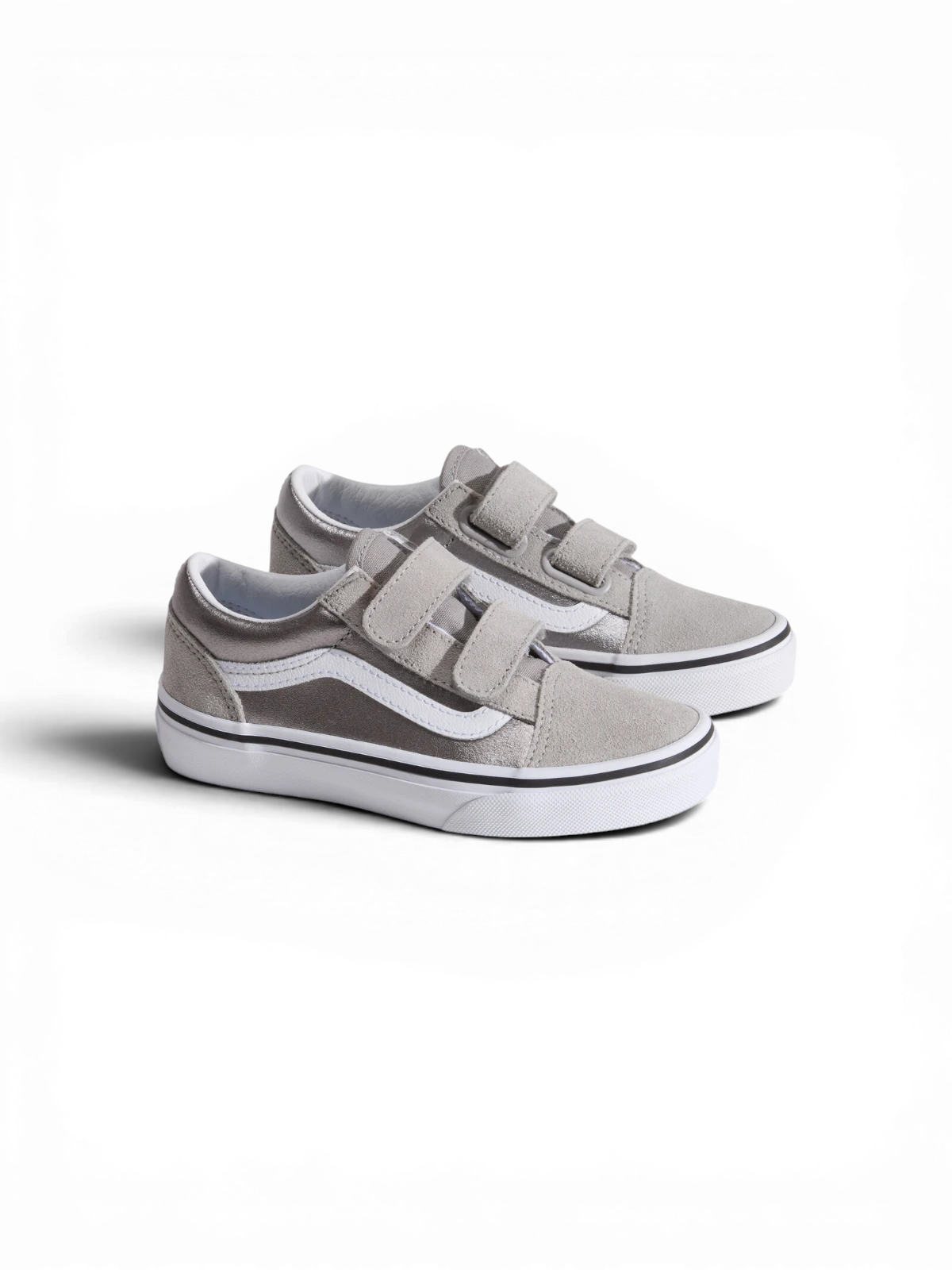 Chaussures de skateboard Vans Old Skool V Silver, vue de 3/4