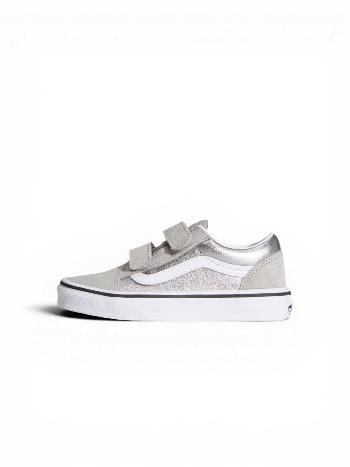 Chaussures de skateboard Vans Old Skool V Silver, vue pied gauche