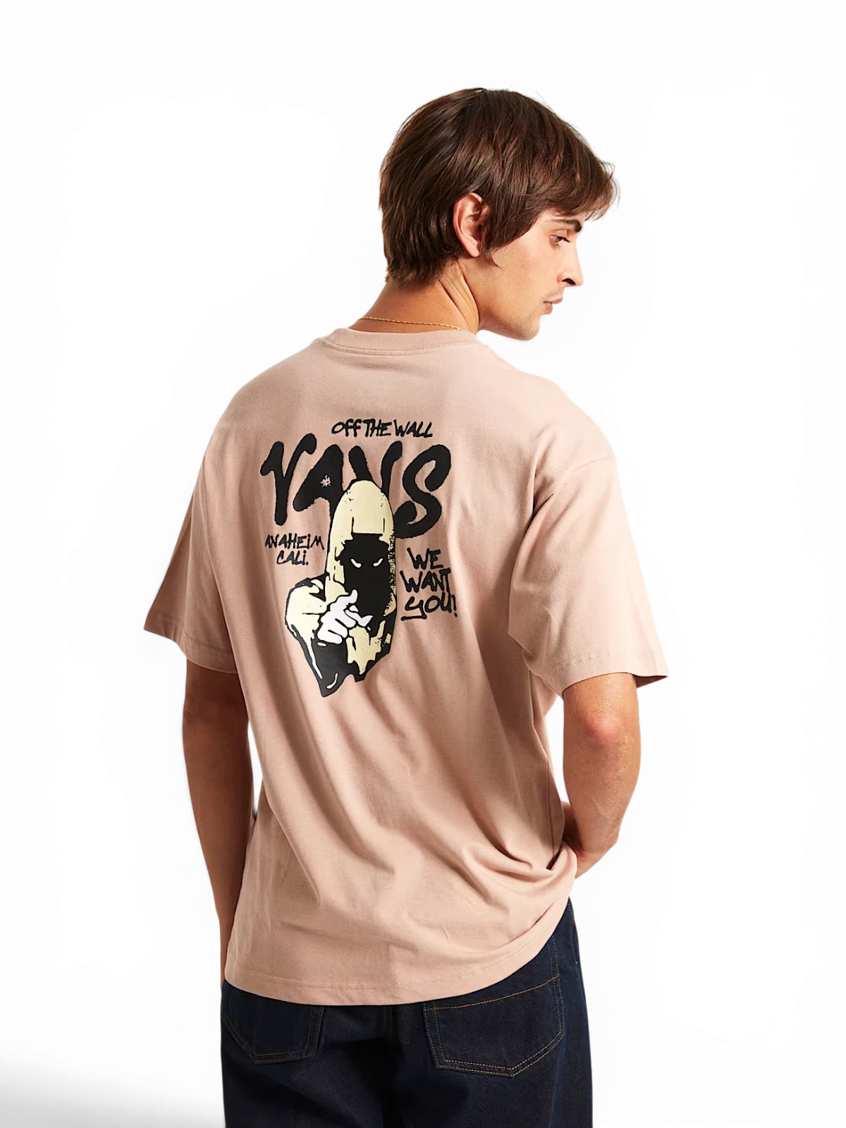 Teeshirts Vans Repear Sam Loose Ss Tee Warm Taupe, vue portée arrière