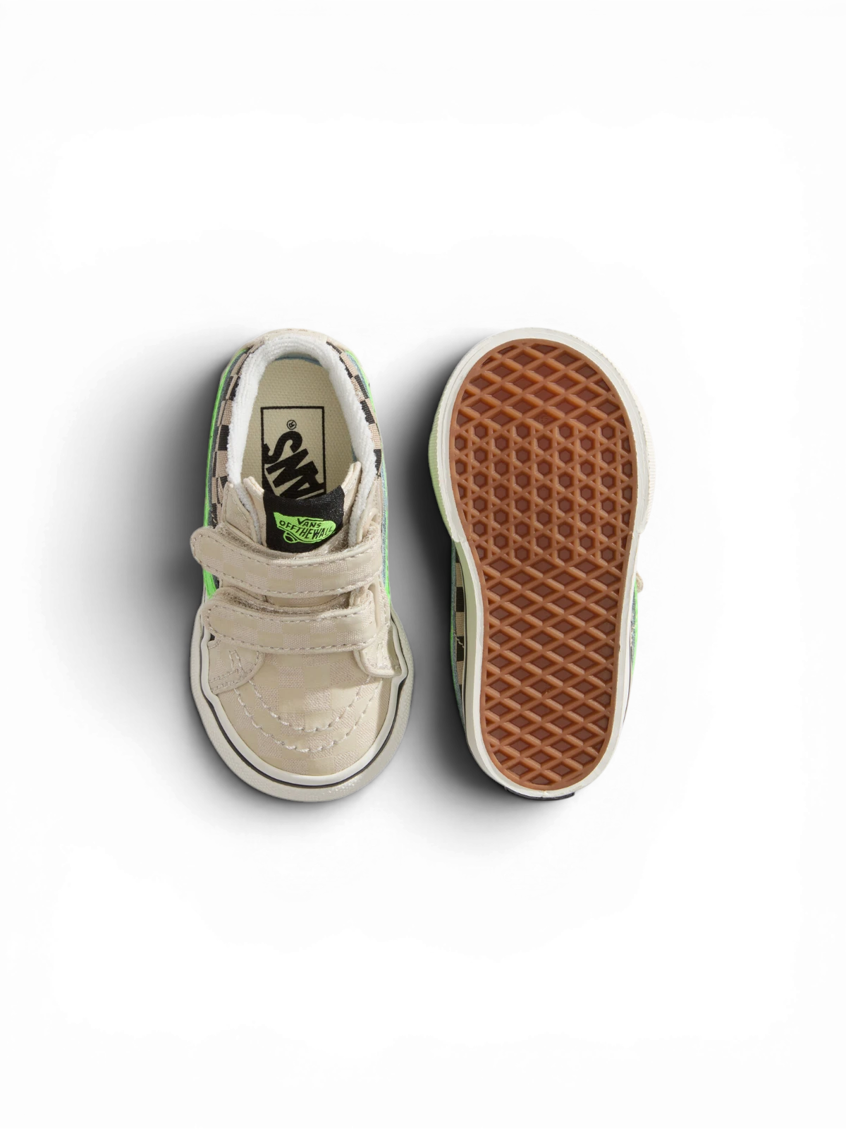 Chaussures de skateboard Vans Sk8-Mid Reissue V Taupe Mist, vue de dessus/dessous