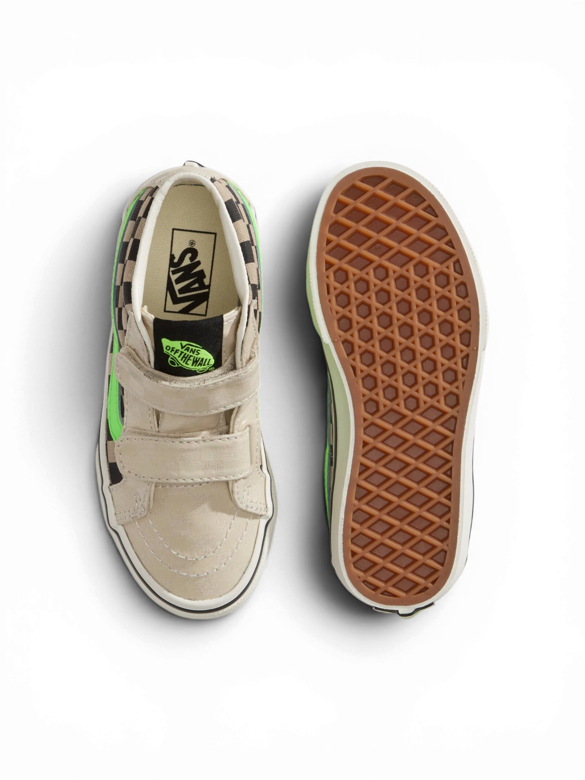 Chaussures de skateboard Vans Sk8-Mid Reissue V Taupe Mist, vue de dessus/dessous