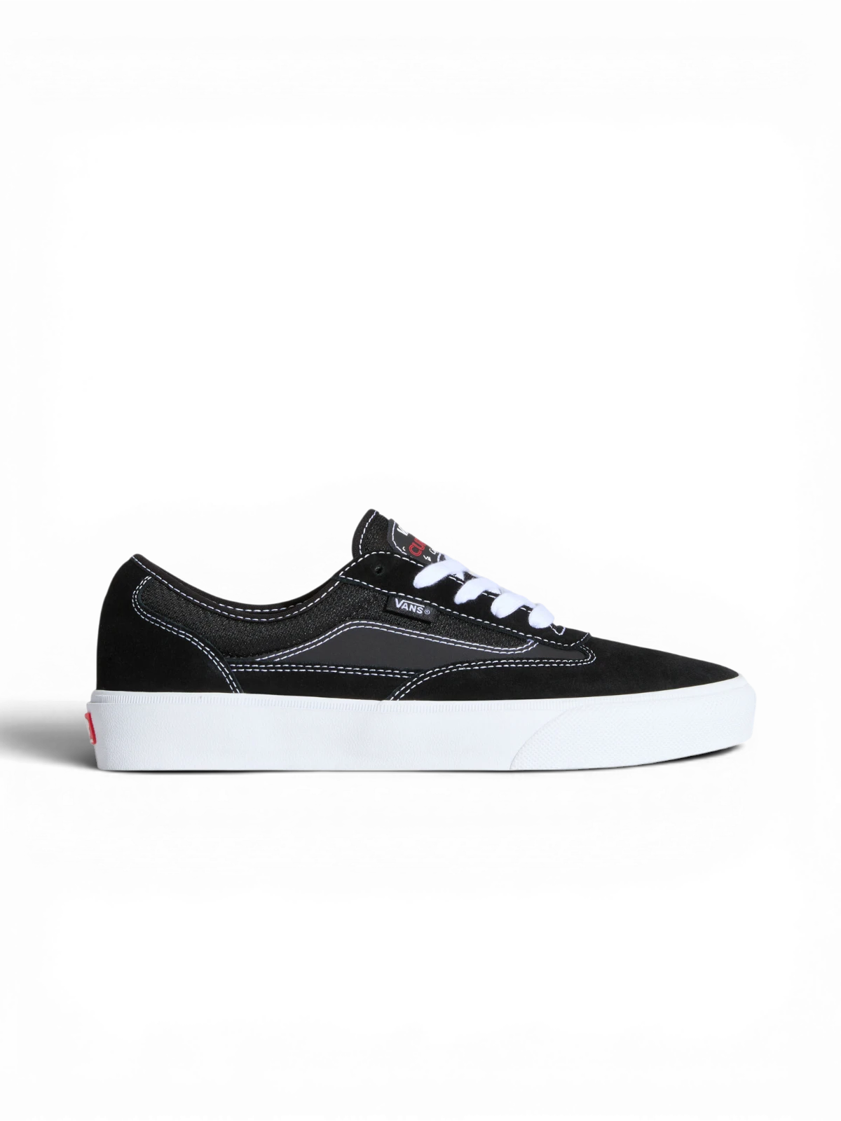 Chaussures de skateboard Vans Skate Curren Caples Black/White, vue de coté