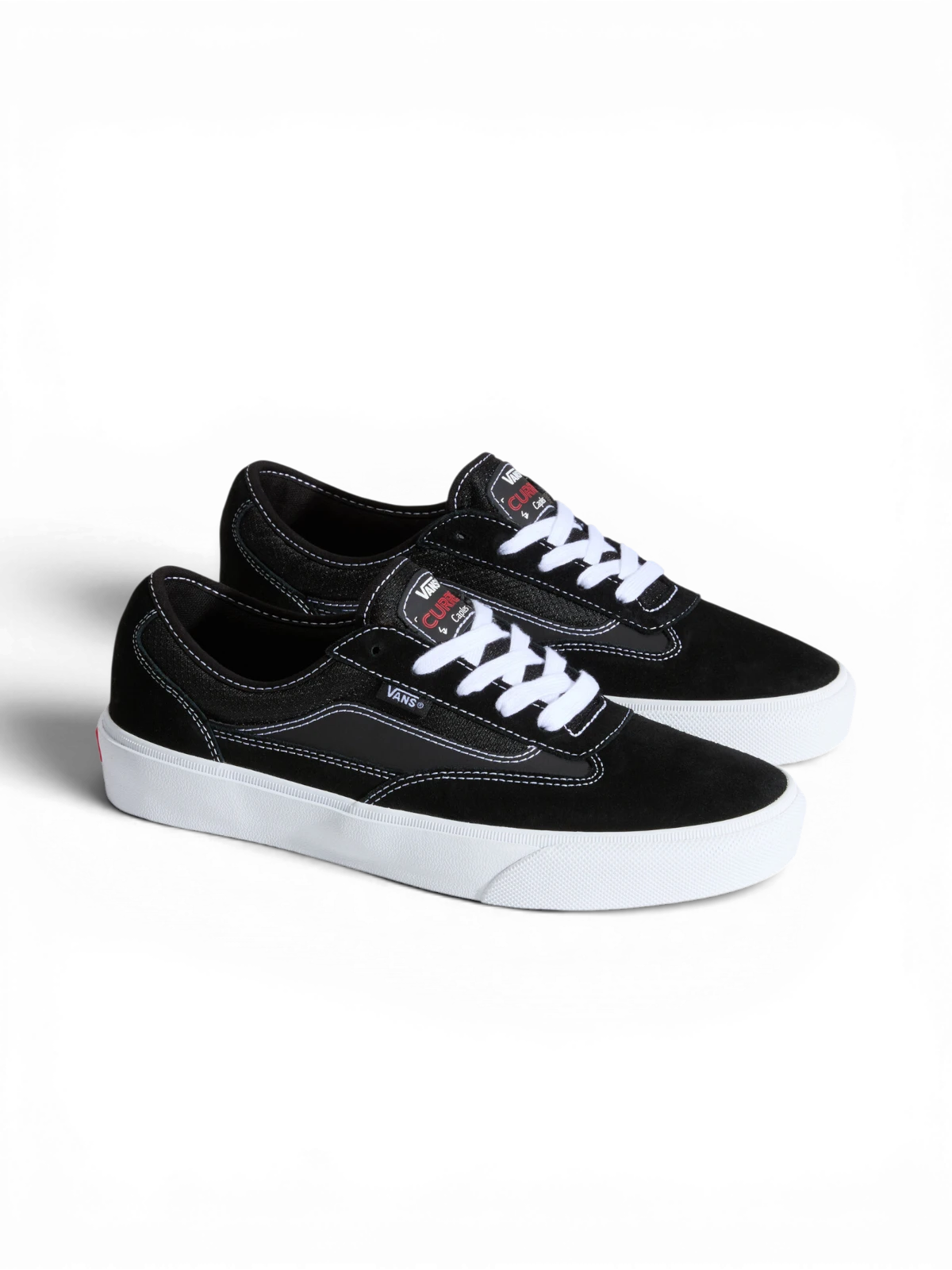 Chaussures de skateboard Vans Skate Curren Caples Black/White, vue de 3/4