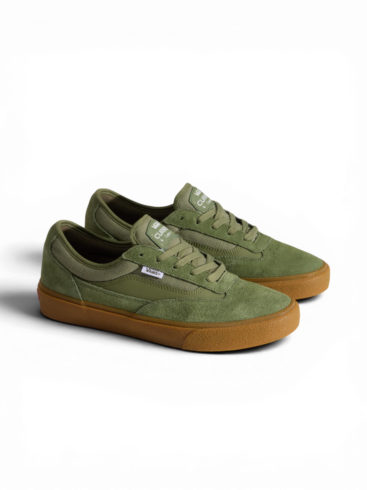 Chaussures de skateboard Vans Skate Curren Caples Green/Gum, vue de 3/4