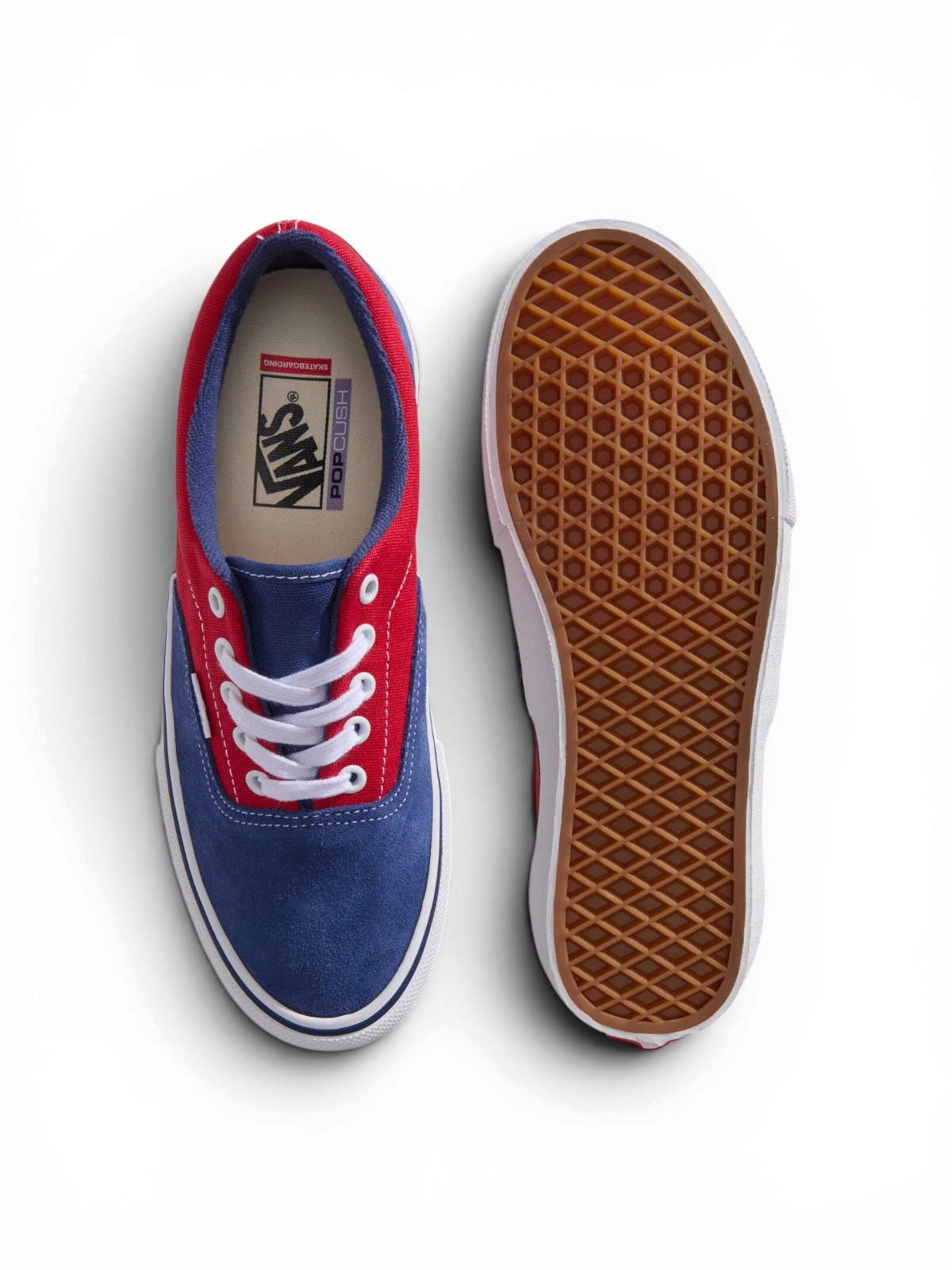 Chaussures de skateboard Vans Skate Era Blue/Red, vue de dessus/dessous