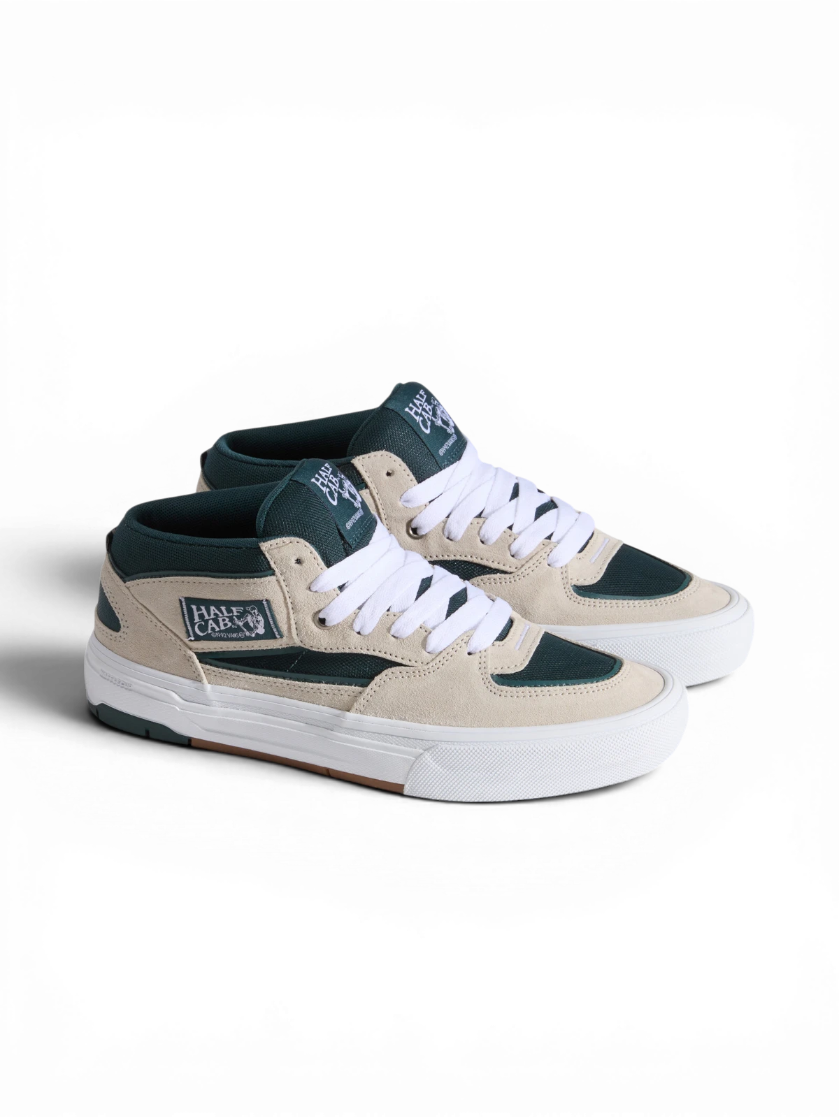 Chaussures de skateboard Vans Skate Half Cab Wafflecup Oatmeal/Deep Teal, vue de 3/4