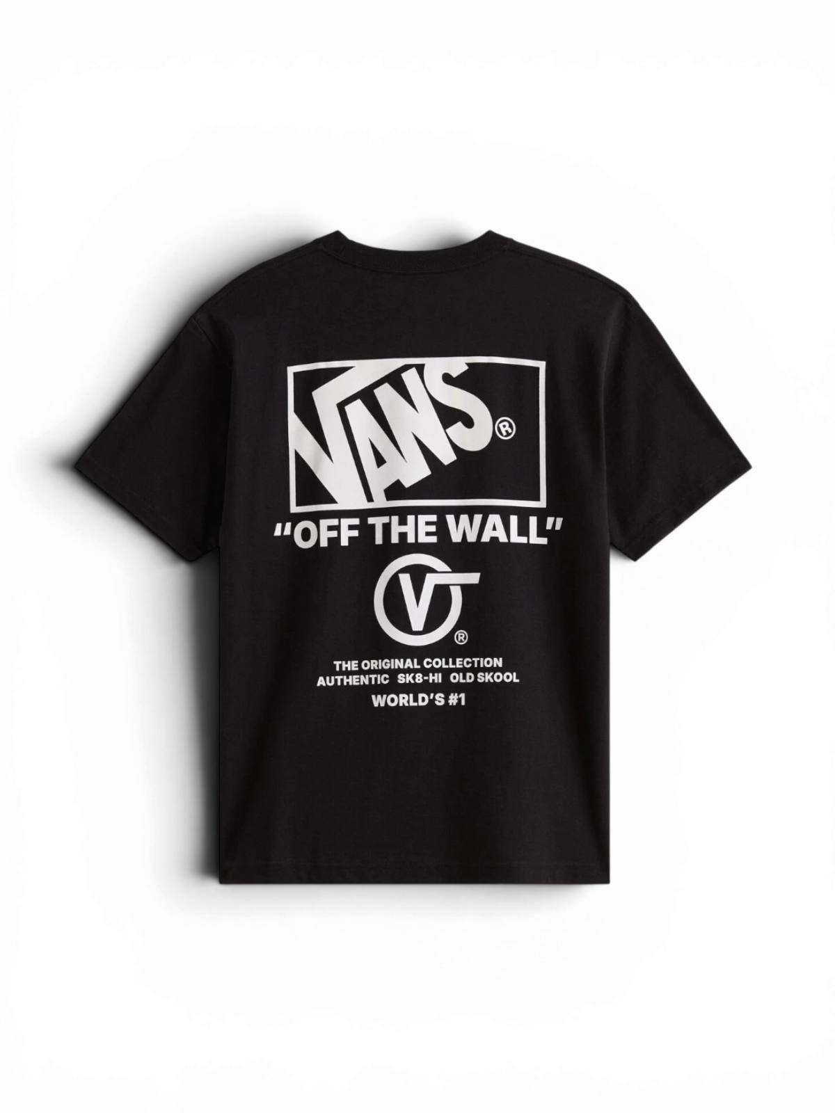 Teeshirts Vans Stacked Hi Ss Tee Black/White, vue arrière