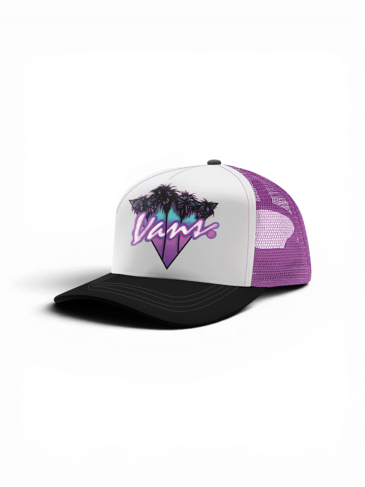 Casquettes Vans Twisted Vans Trucker White, vue 3/4 avant