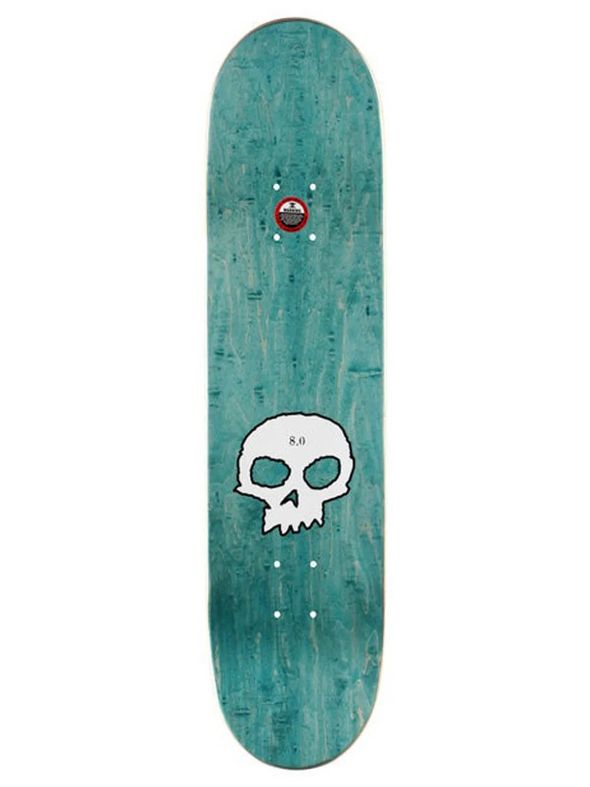 Planches de skate   Zero Deck Single Skull Black White 8.0 X 31.6 Wb 14, vue de dessus